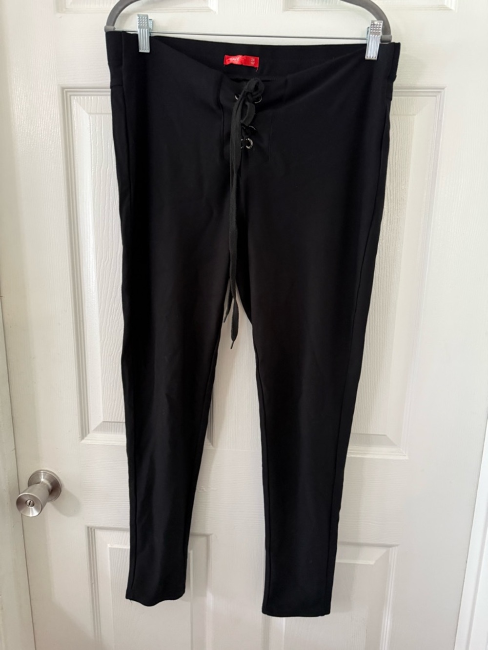 Black Lace-Up Waist Women’s Pants